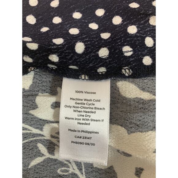 Talbots Swing skirt size 12 Black/White Floral Polka Dot Maxi Polyester NWT $119 - Picture 9 of 9